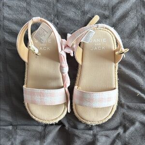 Janie and Jack Plaid Pink Kids Sandals